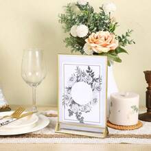 3/6pcs 4x6inch/5x7inch/6x8inch/8.5x11inch Acrylic Gold Frame Table Sign Holder For Wedding Table Numbers, Restaurant Signs, Photo And Art Display - T-gold - View 9