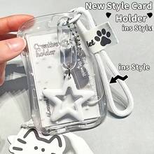 Durable ABS ID Card Holder With Sliding Cover - Portable Star-Shaped Wrist Strap Design, Suitable For Holding ID Cards, Credit Cards, Etc. - Perfect As A Campus Card Gift And Student Present. - Gradient Star Slim Waist Card Holder - View 7