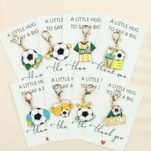 1件/8件套锌合金足球运动钥匙扣套装，冠军奖杯造型，是送给体育爱好者的完美礼物，经久耐用且时尚的包包挂饰钥匙扣配件，适合球迷聚会、体育纪念品等场合，是最佳礼物之选。 - 彩色 - 查看 7