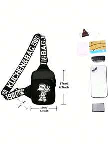 peach tree 1个男士小方包，斜挎包，腰包，单肩包，跑步包，骑行包，时尚纯色，简约，卡通印花，涂鸦，嘻哈，运动，休闲，旅行，必备单品，年轻，时尚，小方包，尼龙材质，字母印花，教师，学校，运动，户外，手机包，零钱包，轻便，礼物，腰包，男士，教师，学校，复古，大学生，礼物，父亲节礼物，万圣节礼物，男士，秋冬季，圣诞节礼物，男士斜挎包，圣诞礼物 - 黑色 - 查看 3