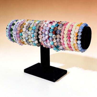 1 pezzo Premium Braccialetto Espositore Floccato - Supporto Organizzatore Gioielli a Forma di T da 23cm, Adatto per Bracciali, Orologi e Bracciali con Perline, Ideale per Esposizione al Dettaglio e Conservazione Domestica