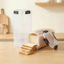 1pc Bread Storage Box With Drawer Multi-Purpose Food Storage Box With Lid Reusable Sandwich Bread Holder Home Pasta Storage Box - Multicolor - View 9