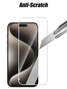 Comfort Fit Tempered Glass Screen Protector 3pcs Silver Shiny Frame High-Definition Made Of High-Clarity Transparent Material Natural And Soft Light Transmission No Change To Original Screen Display Effect Clear And Comfortable Viewing Good Scratch Resistance For Daily Use Smooth Edges Won't Hurt Hands Suitable For Daily Video Watching Spring Gift - Clear - View 4