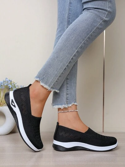 Zapatos de mujer de malla transpirable con suela blanda antideslizante, zapatos cómodos y casuales para caminar para madres de edad media y mayores