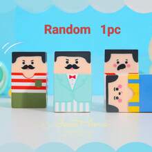 1个光头造型橡皮擦，这套造型独特的卡通趣味橡皮擦能为您的文具收藏增添乐趣。这些可爱的橡皮擦不仅是实用的书写工具，还能轻松开启话题。款式随机，非常适合开学季。文具，完美的学生奖励和百宝箱填充奖品，趣味橡皮擦，教室，可爱文具 - 駝色 - 查看 12