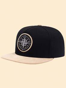 1顶夏季指南针棒球帽，男女通用休闲运动可调节后扣帽，简约平沿 - A - 查看 4