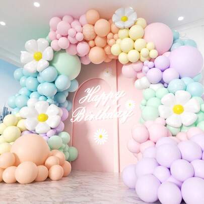 (148 chiếc) Bộ khung vòm bóng bay hoa cúc màu pastel - Bộ khung vòm bóng bay màu pastel này bao gồm các bóng bay hình hoa cúc, hoàn hảo cho các bữa tiệc sinh nhật, tiệc mừng em bé, lễ rửa tội, chủ đề Boho, Ngày của Mẹ và các sự kiện chủ đề hoa cúc mùa xuân.