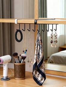 2pcs Iron Hook, 6 Hooks/12 Hooks, Mugs, Coffee Cups, Cup Holders, Kitchen Tools, Hats, Scarf Storage Racks, Suitable For Use Under Kitchen Bars, Coffee Bars, Wardrobes, And Cabinets - One Size - View 10