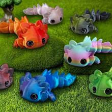 10/5pcs/1pc Colorful 3D Printed Connectable Cute Mini Hexagon Dragon Desktop Decor, 3D Printed Flexible Joint Decompression Toy Animal Model, Interesting Desktop Decoration For Indoor/Outdoor, Room Decor, Birthday Gift, Lawn Art Collection, Action Figure, 3D Printing, 3D Printed Animal - Multicolor - View 2