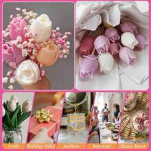 6pcs Tulip-Shaped Candle Molds Silicone Floral Molds For Crafting Your Own Candles Unique Gifts & Art Projects Lifelike Flower Mold Perfect For Celebrating Mother's Day, Christmas, Weddings & Festive Decor - Transparent - View 2