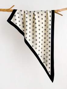 1pc Spring/Summer Versatile Polka Dot & Striped Multifunctional Scarf Shawl, Suitable For Daily, Office, Vacation Wear - White - View 10