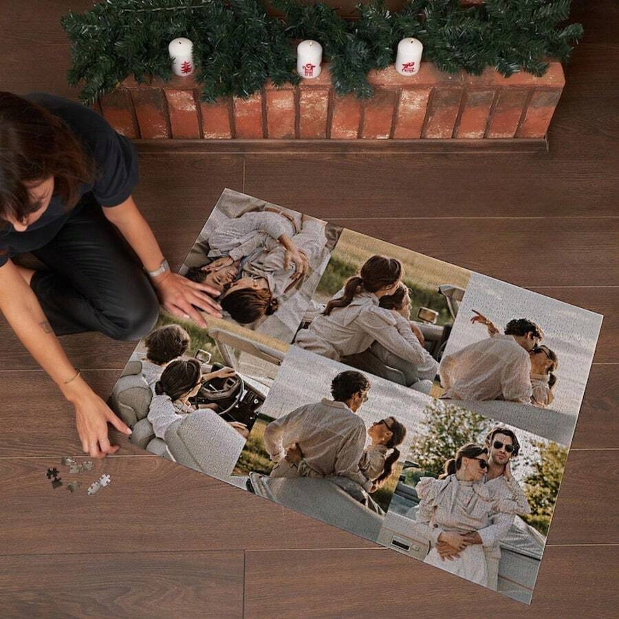 [Customized] 300/500/1000 Piece Custom Photo Puzzles - Personalized Photo Puzzles -300 Pieces, 500 Pieces, 1000 Pieces Puzzles, Photo Puzzles, Pet Puzzles, Wedding Puzzles, Family Reunion Puzzles - 500 Pieces, Customized Puzzles For Adults, Party Game Puzzles - Nhiều màu - Xem 1