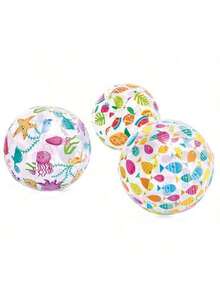 1pc Inflatable Beach Ball - PVC Material, Tropical Fish, Pineapple And Starfish Pattern Colorful Mixed, Suitable For Pool Party, Outdoor Summer Fun, Inflatable Pool Ball | Summer Vibe | Beach Accessory - Random Style - Multicolor - View 6