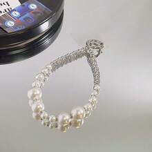 1pc Luxury Rhinestone Pearl Beaded Phone Lanyard, Phone Case Charm Pendant - Multicolor - View 7