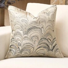 1pc/2pcs Geometric Pattern Throw Pillow Cover, Modern Minimalist Luxury Polyester Jacquard Weave Soft Cushion Cover, Suitable For Hotel, Villa, Study, Living Room, Birthday Party Decoration - Black Rice - View 14