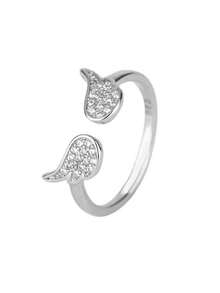1pc Angel Wing Cubic Zirconia Inlaid Open Ring, Fashion Jewelry For Women - White Gold - View 5