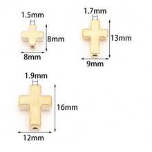 50 piezas de cuentas de cruz CCB electrochapadas en 3D, en colores dorado y plateado, para hacer joyas DIY, collares, manualidades, encantos de teléfono, llaveros, decoración - Cruz - Ver 8
