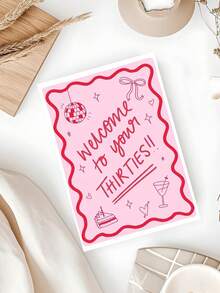 1PC Cute 30th Birthday Greeting Card. "Welcome To The Age Of 30" Birthday Greeting Card In An Interesting And Lovely Style. A Birthday Greeting Card For A Good Friend, Which Comes With An Envelope. An Ideal Gift For Friends, Brothers, Sisters, Sons, Daughters, Husbands And Wives. - A - View 5