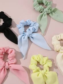 6 chiếc dây buộc tóc tai thỏ in hoa tối giản dành cho nữ, phù hợp sử dụng hàng ngày, lễ hội, kỳ nghỉ xuân/hè. Dây buộc tóc đồng bộ, dây buộc tóc đuôi ngựa. - Nhiều màu - Xem 3