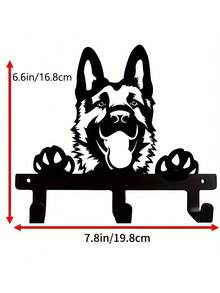 HELLOYOUNG 1 pieza Gancho de pared de metal con diseño de Pastor Alemán - Fácil instalación, soporte negro para llaves y correa para cocina, baño, dormitorio, garaje - Multicolor - Ver 9