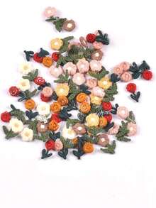 20pcs 25-11mm Mixed Color Floral Shaped Patches For DIY Decoration On Clothing, Hats, Backpacks, Headwear, Dolls And Other Sewing Accessories - Multicolor - View 1