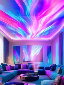 1pc USB-Powered Water Ripple Night Light – Multi-Color LED Star Light With Blue Lighting Effect, Perfect For Bedroom & Living Room Decor, Romantic Atmosphere Creator For Christmas, Valentine'S Day, Weddings, And Birthdays, Bedroom Night Light| Water Ripple Effect| Decorative Lamp, LED Lights For Bedroom - Multi-color light - 查看 12