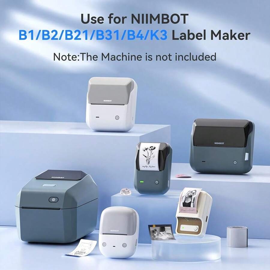 Niimbot Thermal Label Paper White Transparent Self-Adhesive Sticker Roll Thermal Gap Paper Label Printer Label Paper Suitable For Niimbot B1/B2/B21/B3S/B31 Printers