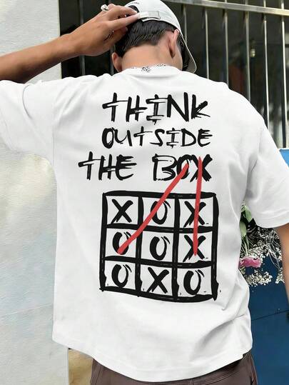  Fractyr Men's Fashion Casual Street Rock Rapper Loose Short-Sleeve T-Shirt | Fun Graffiti & Line & Checkered Pattern Prints | Exquisite Design | Spring/Summer New Arrival | Basic Style, Versatile And Easy To Wear, Cotton Feel | The Best Gift For Friends | Showcase Your Unique Personality