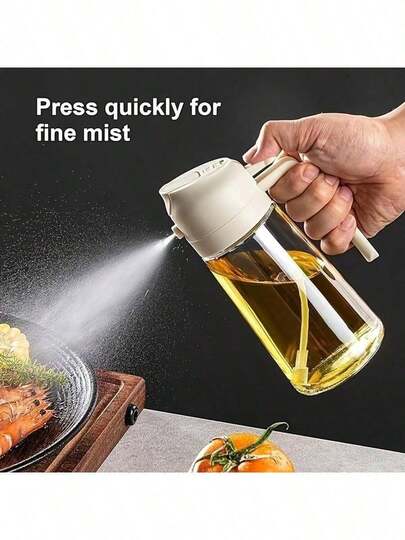 1/2 Chiếc Bình Xịt Dầu Đa Năng 2 Trong 1, Trong Suốt, 470ml, Chất Liệu PP + Thủy Tinh, Vòi Điều Chỉnh Chống Rò Rỉ, Dùng Cho Nấu Ăn/Nướng BBQ/Làm Salad/Nướng Bánh, Dụng Cụ Nhà Bếp Thiết Thực, Món Quà Ngày của Mẹ Hoàn Hảo Cho Người Yêu Thích Nấu Ăn, Bình Xịt Dầu Trong Suốt Hai Trong Một, Bình Dầu Thủy Tinh Dùng Cho Gia Đình, Vòi Phun Áp Lực Cao, Bình Xịt Dầu Thủy Tinh