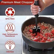 Heat-Resistant Nylon Non-Stick Meat Chopper And Potato Masher - Suitable For Mincing Meat, Salad Mixing And Home Cooking - Multicolor - View 7