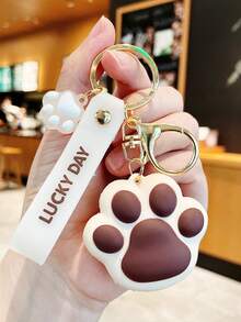 Lindo llavero con forma de pata de dibujos animados, elegante y adorable llavero de coche, accesorio de regalo de moda - Rosa - Pata de gato - Ver 11