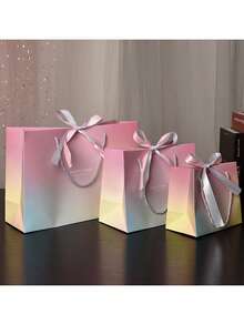 5 chiếc túi quà hoạt hình, túi có quai xách dùng để đựng quà tặng, quà lễ hội, đóng gói, gói quà, túi giấy. - Bánh Macaron - Xem 4