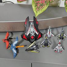 Juego de avión de catapulta para niños, lanzador negro + 6 aviones + 2 dinosaurios, juguete interactivo para exteriores, adecuado como regalo de cumpleaños para niños - Negro - Ver 5