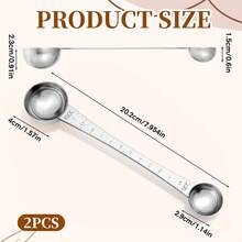 1/2pcs Magnetic Measuring Spoons, Double-Sided Design With Measurement Markings, Suitable For Liquid & Dry Ingredients - Can Be Placed In Spice Jars, Precise Measurement - Silver - View 4