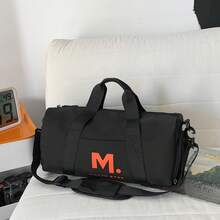 圆筒形尼龙旅行包，带肩带，适合健身和旅行 - 彩色 - 查看 8