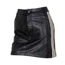 Adidas 女士人造革半身裙 SK 户外日常通勤半身裙 KE5034 - 黑色 - 查看 4