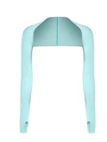 1件装肩袖夏季防晒披肩袖户外骑行纯色轻薄运动开衫外套短款上衣优雅小斗篷肩袖外套女士夏季 - 彩色 - 查看 9