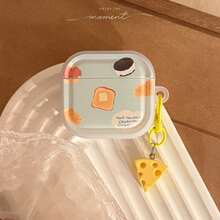 1pc Translucent Blue & Yellow Cheese Charm, Suitable Compatible With Airpods 3rd Gen, Pro 2nd Gen, Apple Bluetooth Earphones - Baby Blue - View 6