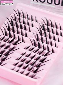 100pcs Cat Eye & Fox Eye Individual False Eyelashes, Lash Clusters DIY Segmented Eyelash Extension, 3D Fluffy And Wispy Cluster Lashes, Oblique Flowing Wispy Lashes, Reusable False Eyelashes - View 7