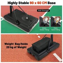 COSTWAY Portable Basketball Hoop, 11-Level 4.4FT-7.5FT Adjustable Basketball Hoops & Goals System W/ Build-In Wheels, 44 Inch Shatterproof Backboard, Indoor & Outdoor Basketball Hoop For Basketball Gym, Backyard, Black - A - View 5