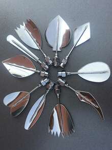 10件套翻糖裱花嘴蛋糕装饰工具套装，适用于烘焙、果冻、糕点 - 銀色均碼 - 查看 4