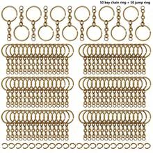 30/60/100 chiếc móc khóa dẹt có dây xích, vòng tách 1 inch, vòng nối hở, vật liệu làm đồ thủ công và trang sức DIY, thích hợp cho người làm đồ thủ công. - Chuỗi khẩu độ + vòng tròn nhỏ - Xem 12