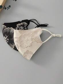 1pc Women's 3D Relief Peony Flower Fashion Mask, High-End Fashion Windproof Breathable, Adjustable Ear Loops, 3D Windproof Design, Suitable For Spring And Autumn Seasons - Multicolor - View 7