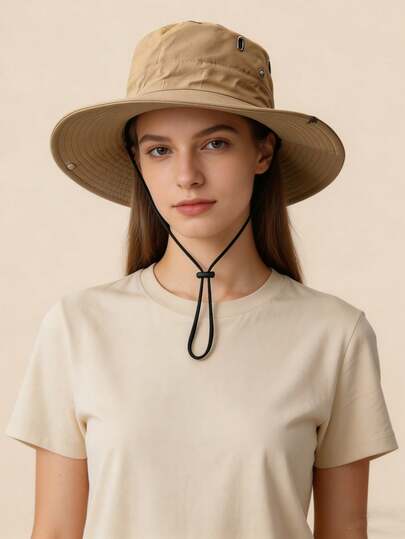 1pc Western Cowboy Hat/Bucket Hat, Unisex Sun Hat For Hiking, Fishing, Spring/Summer Outdoor Activities