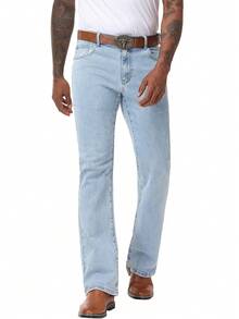 Men's Vintage Jeans Bell Bottom Pants Retro 70s Comfortable Stretch Fit For Disco Party - Rửa nhẹ - Xem 7
