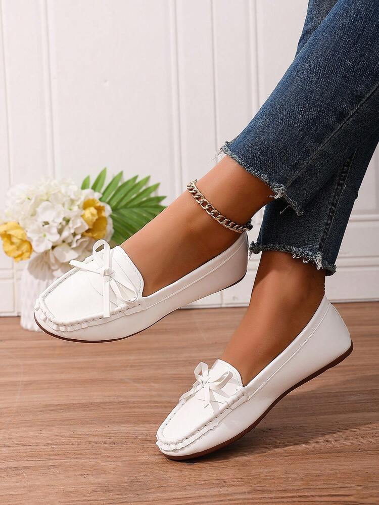 2026新款夏季女士休闲一脚蹬鞋，韩版，防滑软底，白色透气舒适护士鞋 - 白色 - 查看 2