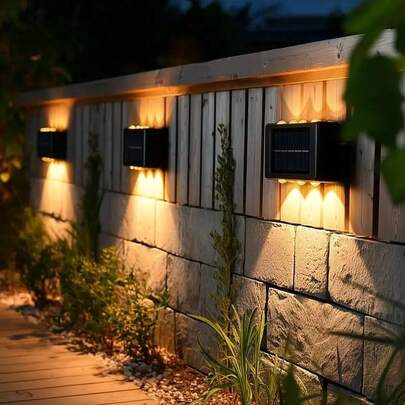 1/2/4件套户外太阳能灯可拆卸聚光灯套装，8颗LED按钮开关室内/室外安全照明装饰夜灯，可调节凸面镜楼梯灯 - 白光/暖光节日氛围装饰灯，户外景观照明，别墅照明 | 建筑照明，庭院美化 | 别墅外墙洗墙灯，花园小径安全照明，商业建筑轮廓勾勒 | LED户外装饰景观灯，情人节礼物，节日礼物，音乐节，派对装饰灯，圣诞节，万圣节