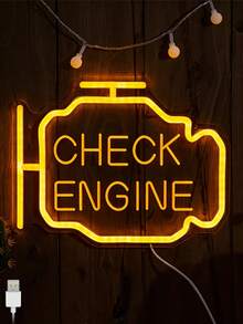 Garage Neon Light Set - Gear Shift/Engine Check/Garage Style - Car Enthusiast Decor Lights - Multicolor - View 5