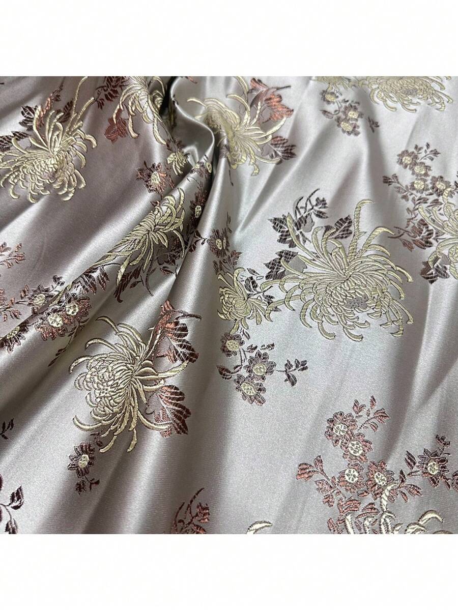 HHMC 1pc High-Quality Jacquard Fabric, Soft Satin Texture With Exquisite Floral Pattern, Elegant Decorative Textile Suitable For Sewing, DIY Crafting And More - Jacquard Fabric - View 1