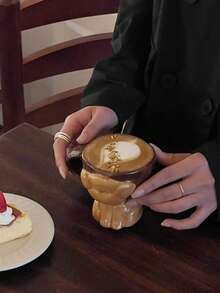 1pc Cute Poodle Ceramic Coffee Mug, Unique Brown Dog Shaped Cup, Household Water Cup, Adorable Style Mug, Valentine's Day Gift, Easy To Clean Ceramic Cup - Multicolor - View 3